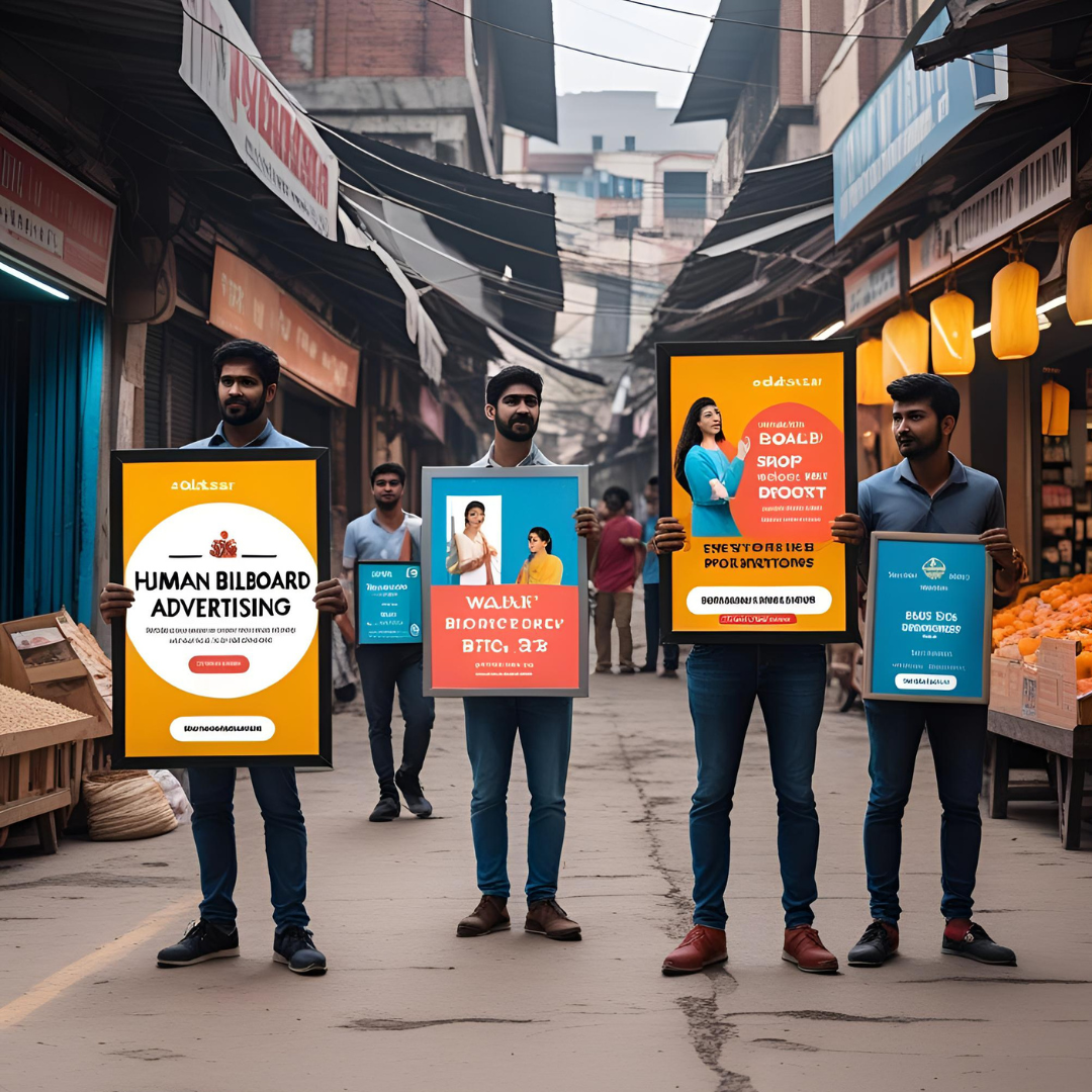 Human Billboard in Kanpur
